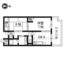 トーシンハイツ桃山 2DKの間取図画像