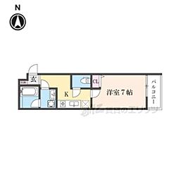 京阪本線 丹波橋駅 徒歩7分の賃貸アパート 3階1Kの間取り