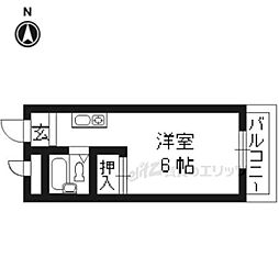 カサノーブレ 2階ワンルームの間取り