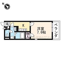 レオネクストミューズ 1Kの間取図画像