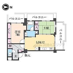 ハウスエバーグリーン 2LDKの間取図画像
