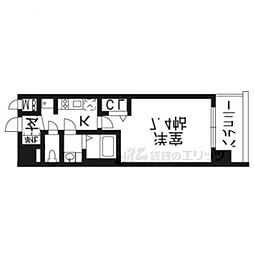 プレサンスTHEKYOTO流雅 1Kの間取図画像