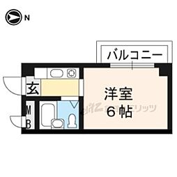 グランディール深草ビル 1Kの間取図画像