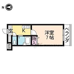 エクセレント秋桜 1Kの間取図画像