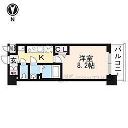 プレサンスTHEKYOTO東福寺WEST 1Kの間取図画像