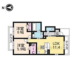 リオグランデ 2LDKの間取図画像