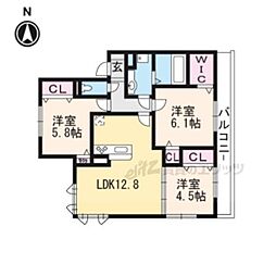 ウチカイト 3LDKの間取図画像