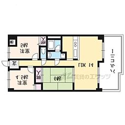 ベルバール新田辺 3LDKの間取図画像
