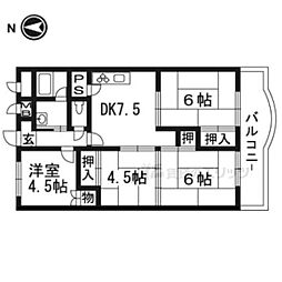向島ニュータウン第三街区3-F棟 3LDKの間取図画像