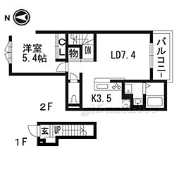 ボヌールシャンブル2 1LDKの間取図画像