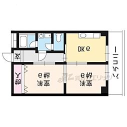 Rose音羽川 2DKの間取図画像