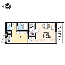 レオパレスNリバー 1Kの間取図画像