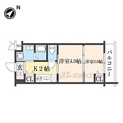 MJC京都EsTRUTH 2Kの間取図画像