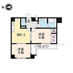 ヤマシナアーバンコテージ 2DKの間取図画像