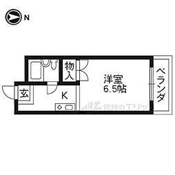 メゾンドール 1Kの間取図画像