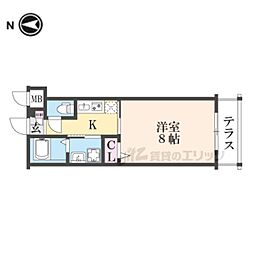 CRESTTAPP京都丹波口2 1Kの間取図画像