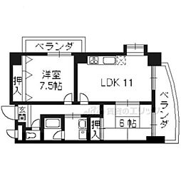 アグラード長岡京 2LDKの間取図画像
