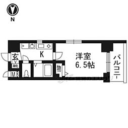エステムプラザ京都烏丸五条 1Kの間取図画像