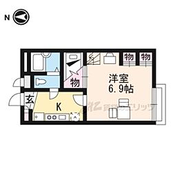 レオパレスPremier 1Kの間取図画像