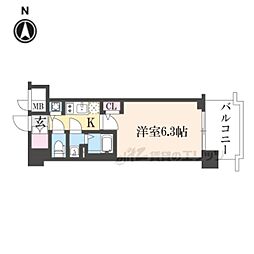 エスリード京都吉祥院 ヴィーナ 1Kの間取図画像