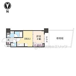 ベラジオ雅び烏丸十条2 1DKの間取図画像