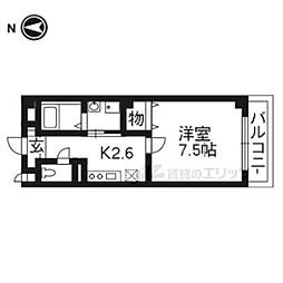 メゾンNICO 1Kの間取図画像