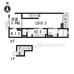 キャトル・セゾンイワタ 1LDKの間取図画像