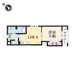エリディア京田辺 1LDKの間取図画像