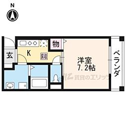Y's桃山 1Kの間取図画像