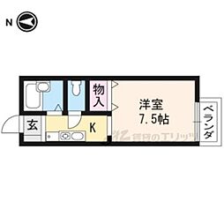 セジュール大谷 1Kの間取図画像