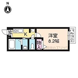 メゾン・ド・深草エル 1Kの間取図画像
