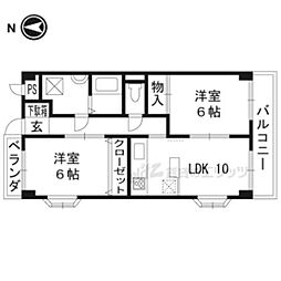第7長栄マンション 2LDKの間取図画像