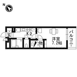 レオパレス大河原 1Kの間取図画像