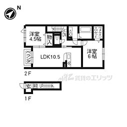 モダンコートウエスト 2LDKの間取図画像