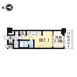 プレサンスTHEKYOTO吉祥院 1DKの間取図画像