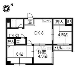 ヴィエント・北花山 3DKの間取図画像