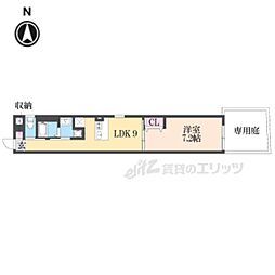 京都市東山区山崎町マンション 1LDKの間取図画像