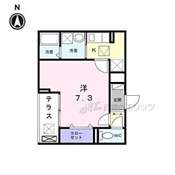ヒカルサ京都伏見深草 1Kの間取図画像