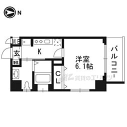 エステムプラザ京都ステーションレジデンシャル 1Kの間取図画像