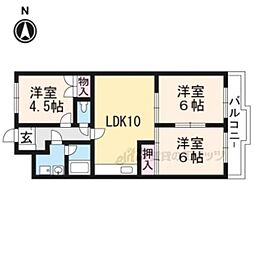 ニューシャトー長岡 3LDKの間取図画像