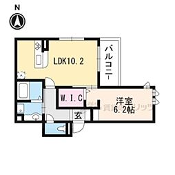 パレHSP2 1LDKの間取図画像