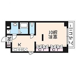 モコビルディング 1Kの間取図画像