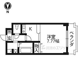 アドニー新田辺 1Kの間取図画像