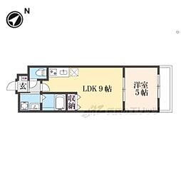 メゾン・ド・ブランシェ山科駅前 1LDKの間取図画像