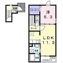 ル・フランII 201 ｜ 長野県長野市上松２丁目6-8（賃貸アパート1LDK・2階・43.47㎡） その1