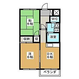 ウェストハイツ 2DKの間取図画像