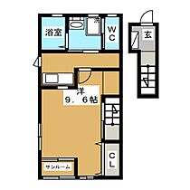 ＡＴＬＡＳ　ＰＲＩＣＩＡ 888 ｜ 長野県長野市上松２丁目（賃貸アパート1K・2階・38.35㎡） その2