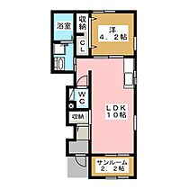 ジュピター 106 ｜ 長野県長野市西和田１丁目（賃貸アパート1LDK・1階・41.48㎡） その2