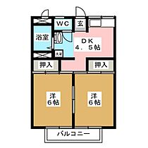 エステート中島　北館 201 ｜ 長野県長野市稲里１丁目（賃貸アパート2K・2階・39.20㎡） その2