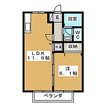 パークコート稲田 205 ｜ 長野県長野市稲田２丁目（賃貸アパート1LDK・2階・40.04㎡） その2